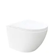 Fienza Koko Gloss White Wall Hung Toilet Suite, Pan + Seat + R&T In-Wall Cistern