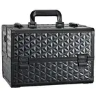 Makeup Train Case Professional Cosmetic Organizer Aluminum Storage Box with 4...