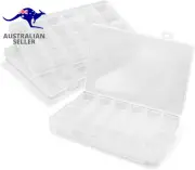4 Pack Clear Plastic Organizer Box 24 Grids Plastic Organizer Box with Fixed Div