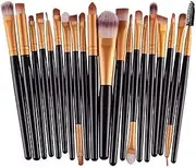 ZXUY Makeup Brushes Set Professional Premium Synthetic Kabuki Foundation Cream Face Powder Blush Concealer Eyeshadow Brush Cosmetic Brushes (Black 20Pcs)
