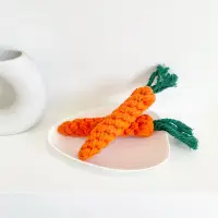 在飛比找蝦皮購物優惠-寵物紅蘿蔔造型繩結玩具 耐咬磨牙玩具