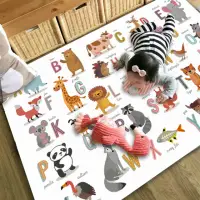 在飛比找momo購物網優惠-【Bello Life】可愛方形兒童遊戲地墊臥英文字母動物地