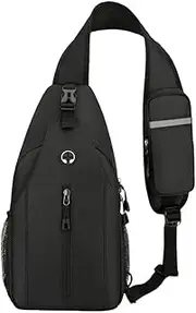 [Generic] Men Multifunction Sports Bag Large Capacity Lightweight Shoulder Bag Adjustable Strap Soft Sling Bag Camping Hiking Running Bag