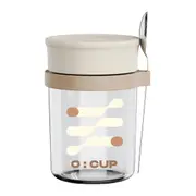 350ML Glass Overnight Oats Containers Vibrant Stackable Jars with Lids Spoon Healthy Food Storage