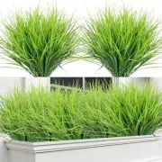 12 Bundles Artificial Plants Fake Wheat Grass UV Resistant Faux Plastic