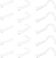 [D.Bella] Nose Stud 20g Nose Ring Retainer Bioflex Nose Bone Nose Screw Spiral L Shape Nose Rings Studs Piercing Jewelry
