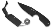 Spyderco Knives Subway Bowie FB48PBBK Fixed Blade Knife Black FRN
