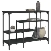 Console Table with Shelves Black 100x35x75 cm vidaXL