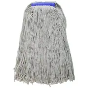 Economy Wet Mop Head Cotton Poly Blend 1.25 Inch Headband Cut End White 32 Ounce