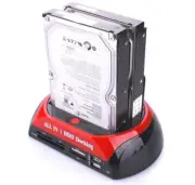All in 1 HDD Docking Station for 2.5" 3.5" SATA IDE Hard Drive + USB Card Reader