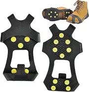 [Generic] Shoe Cleats | 10 Teeth Anti Slip Ice Snow Grips | Ice Cleats Crampons for Hiking Boots and Snow Shoes, Climbing Cleats Grippers for Men and