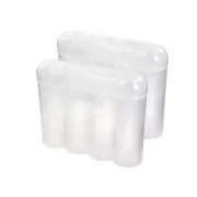 Two (2) EBC Battery AA AAA Clear Plastic Battery Storage Case Holder Box US Ship