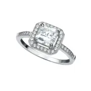Authentic Crislu Micro Pave Square Silver Ring - regular price $159.00