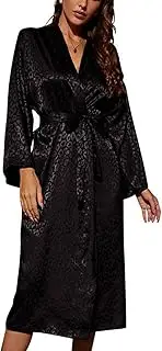[Generic] Satin Robes for Women Long Sleeve Silk Bathrobe Soft Lightweight Full Length Sleepwear Bridesmaid Wedding Party Robes