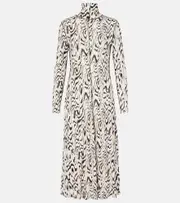 [Proenza Schouler] Proenza Schouler White Label Marion printed jersey midi dress AU 16 white
