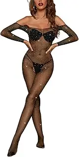 JENCVNL Sexy Dessous für Damen Fischernetz Bodystocking Ouvert Unterwäschen Reizwäsche Sexy Catsuit Erotik Netz Lingerie Sexy Spitze Nachtwäsche Nachtkleid