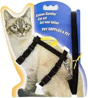 Pet Kitten Cat Walking Harness Lead Nylon Leash Safety Clip Adjustable Collar, Ideal for Outdoor Use