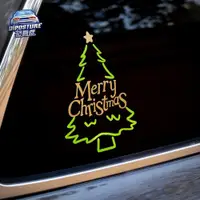 在飛比找ETMall東森購物網優惠-圣誕樹汽車貼紙車窗玻璃車身貼電瓶電動車裝飾個性創意摩托車貼畫
