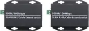 Binxind 2Pcs Ethernet IP Extender Over Coax HD Network Kit EoC Coaxial Cable Transmission Extender for Security CCTV Cameras(A)