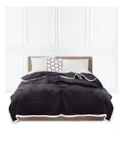 [SOGA] Double Sided Thick Flannel Throw Blanket in Dark Grey