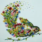 Midi Bead embroidery kit Singing bird DIY Embroidery Kit beadwork pattern