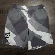 PELOTON SU121 UNITED TURIN 8" Lined Shorts Mens MEDIUM Grey Cycling Running