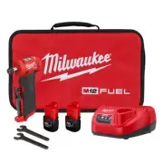 Milwaukee M12 FUEL Cordless 1/4in. Right Angle Die Grinder Kit, 2 Batteries,