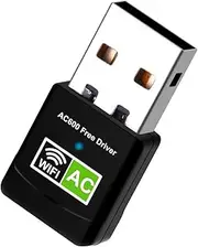 USB WiFi Adapter for Desktop PC 600Mbps Dual Band 2.4G 5.8G Wireless Network Adapter, Driver Free Wi-Fi Dongle Compatible with Windows 11/10/8/7/XP/Vista-Black
