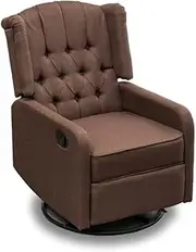 Armchair Brown Colour Linen Fabric 360 Swivel Recliner Chair Lounge Sofa Chairs Fabric Adjustable