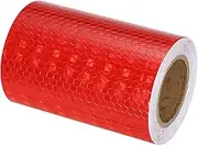 uxcell Reflective Tape, 4 Inch x 17 Ft Waterproof High Visibility Warning Safety Adhesive Tape Outdoor Reflector for Cars Trucks, Red