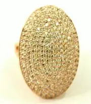Ladies 316 Stone Cubic Zirconia Pave Ring Sterling Silver Size 7 New $325