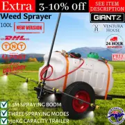 New WEED SPRAYER TRAILER ATV KILLER Gun Boom Pump Herbicide Garden Sprayer Tank