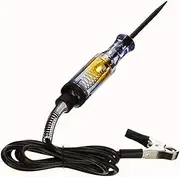 Test Light Automotive,Circuit Tester 6V-12V-24V,ABS Handle Material,Long Steel Probe Coating PU and Alligator Clip, for Continuity Voltage, for Sedan, SUV, RV, Truck (Black,1-Pack)