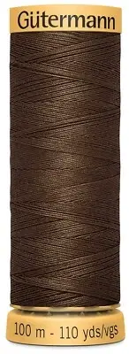 Gutermann Natural Cotton Thread 110yd-Brown - 6 Pack