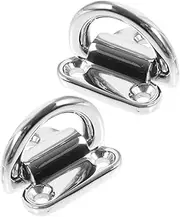 HOMSFOU 2pcs Stainless Steel D-Ring Towing Hook Front/Rear Bumper Auto Trailer Ring Hook for Car Easy Install Anti-Rust