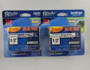 P-Touch Brother TZ Tape Label TZE-1312PK (Black Print On Clear Tape) 1/2 12mm