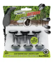 Slipstick 1-1/8” (28mm) Dia. Grey Glide M8 Thread Set of 8