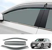 Luyhok 4Pcs for MG RX5 2023 2024 Window Visor Rain Guard Deflector Chrome Trim Smoke