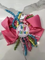 Mud Pie BIG SISTER Bow Hair Clip 6” LARGE NWT NEW