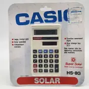 Casio HS-8G Solar Cell High Power Calculator Made in Japan Vintage Calculator