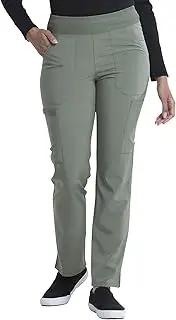[Dickies] EDS Essentials Women Scrubs Pant Natural Rise Tapered Leg Pull-on DK005, Olive, 3X-Large Plus