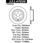 Centric 121.47030 Rear Disc Brake Rotor-C-TEK Standard Fits 08-14 Subaru Impreza (for: Subaru)