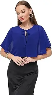[Generic] Shawl Wraps for Women Formal Chiffon Capelets Lightweight Tie Capes Cover Up for Dress