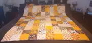 COUNTRY COTTAGE AUTUMN FALL HARVEST PATCHWORK THROW QUILT - BRAND NEW