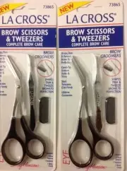 LOT OF 10 - Sally Hansen La Cross Brow Scissors & Tweezers Sets #73865 NEW.