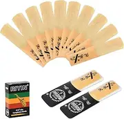 INONIX 10 Pack Professional Alto Saxophone Reeds with Box, 2.5 thickness alto sax reeds, laser engraved markings & thinner reed tip for easier playing, traditional reeds for alto saxophone