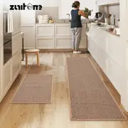 ZUNI 2PCS Kitchen Rugs Mats Non Slip Anti Fatigue for Kitchen Floor Home Beige