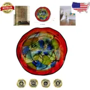 Unique 16 Inch Hankley Hand-Blown Glass Wall Art with Decorative Bracket