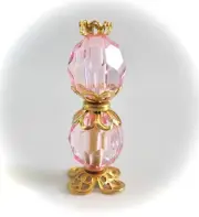 dollhouse doll house miniature ELECTRIC TABLE LAMP DOUBLE GLOBE PINK 12 VOLT