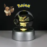 Pokemon 3D Crystal Ball Toys LED Night Light Lamp Pokeball Pikachu Figure EEVEE